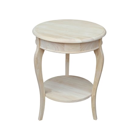 International Concepts Round Cambria  End Table, 18 W, 18 L, 24 in H, Wood, Unfinished OT-18R-18